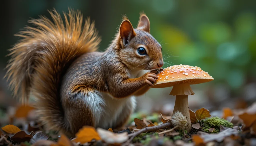 what animals eat mushrooms squirrels