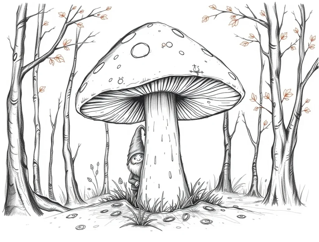 mushrooms coloring pages