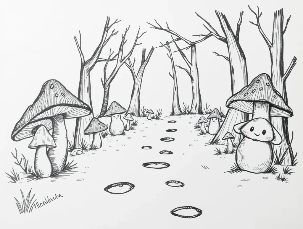 mushrooms coloring pages