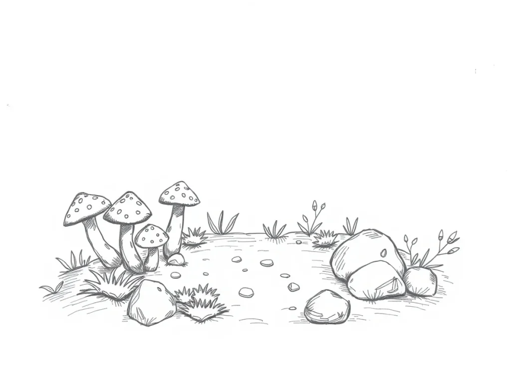 mushrooms coloring pages