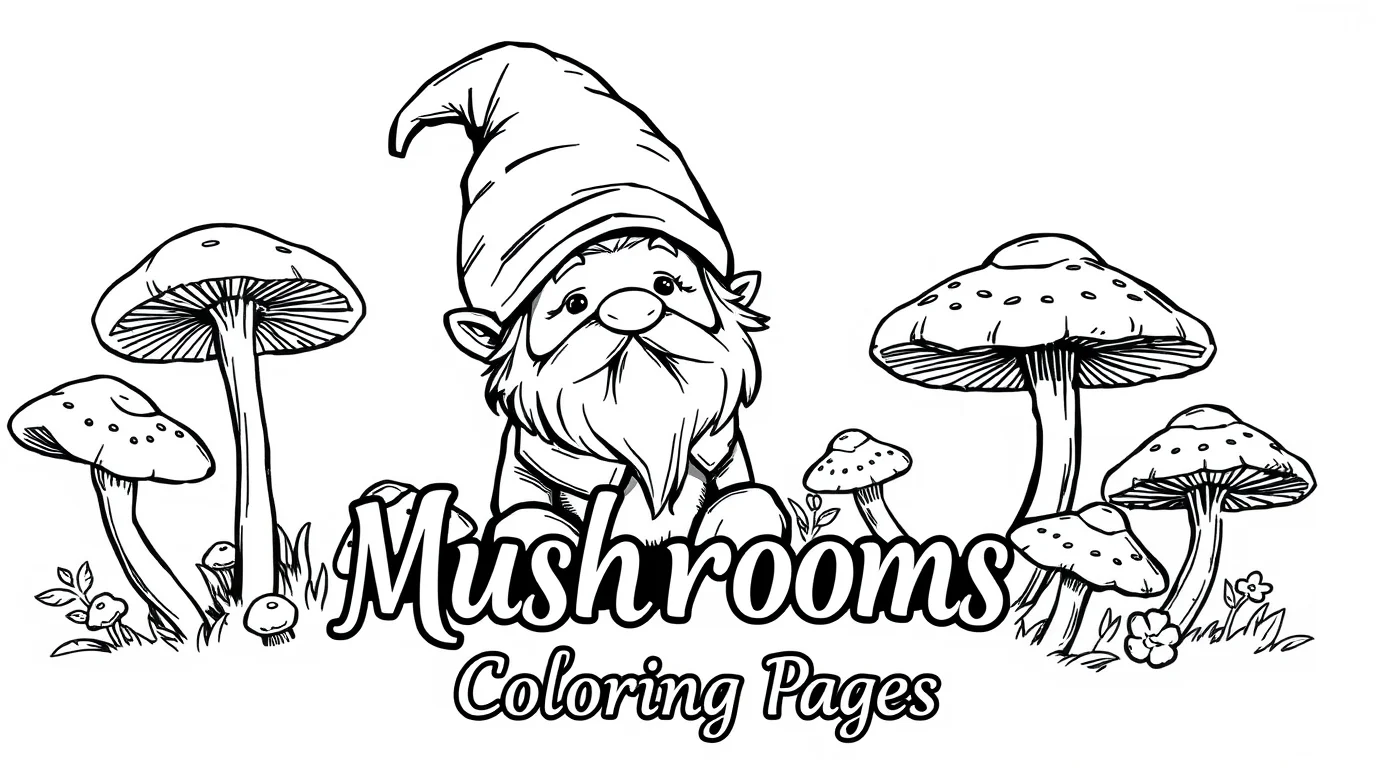 mushrooms coloring pages featured image